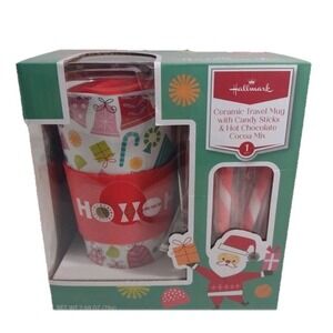 Hallmark Christmas Gift Set – Ceramic Mug w/ Candy Cane & Drink Mix – New in Box